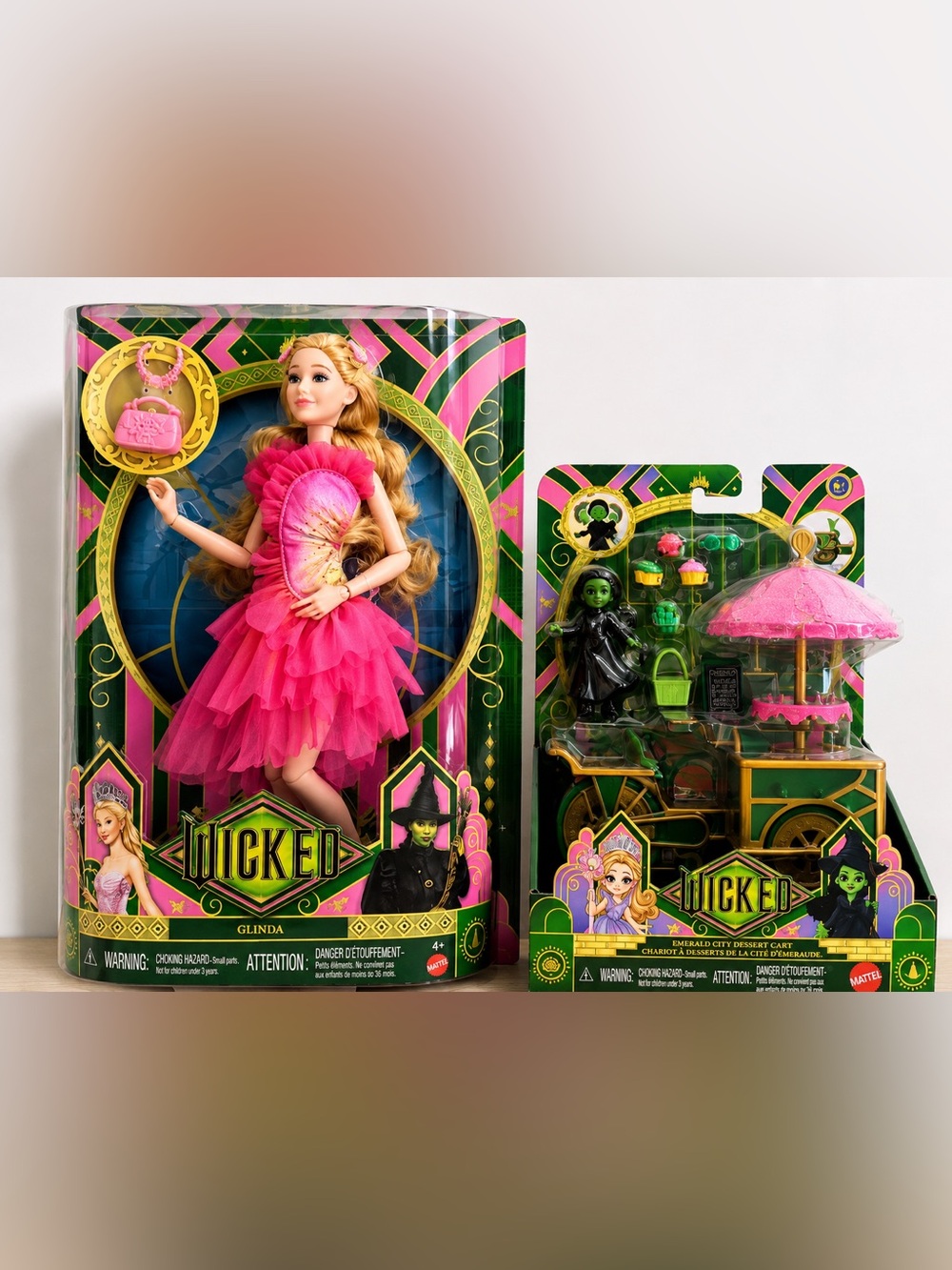 Mattel Wicked Glinda Doll with Emerald City Dessert Cart Playset - Pink